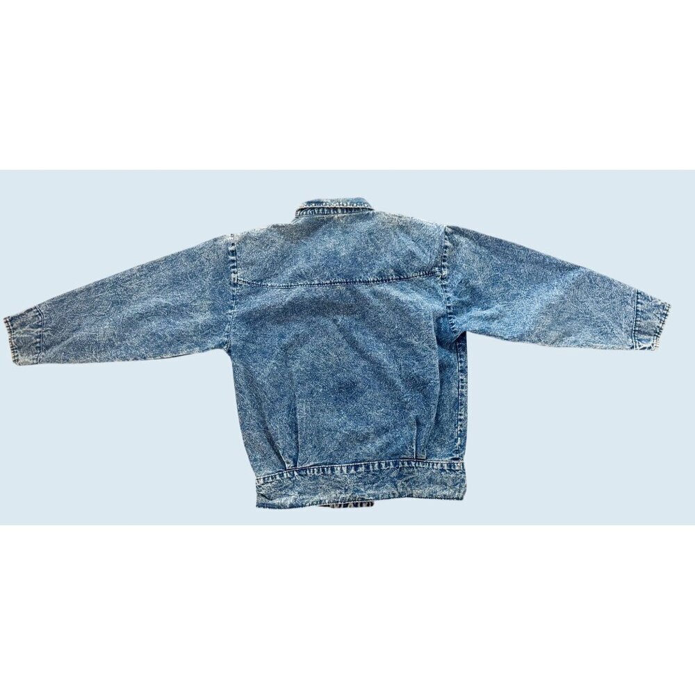Vintage CITY SWINGERS Acid Washed Applique Jacket 80s / 90s Sz S - Picture 6 of 8